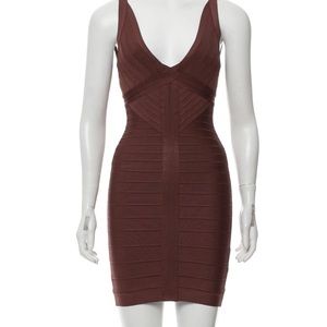 Herve Leger Bandage Tank Dress in Rust Color Size XS